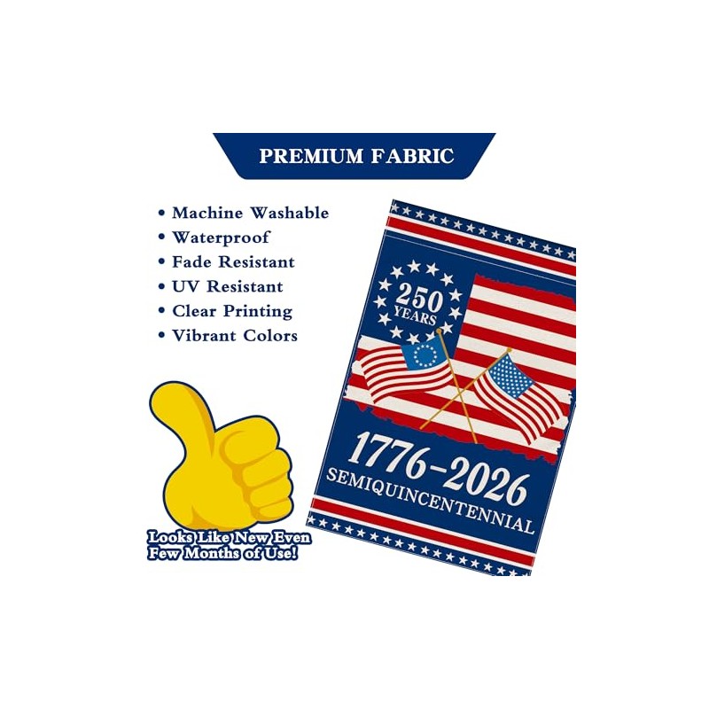250th Anniversary USA Garden Flag – Celebrate 250 Years of