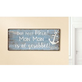 GILDE Maritime Metal Sign Moin Blue 12.5cm x 30cm x 0.5cm Wall Mounted Maritime Humorous Nautical Living Room Bedroom Hallway