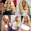 HUANGCAI 613 Lace Front Wigs Human Hair 13x1 Blonde Lace