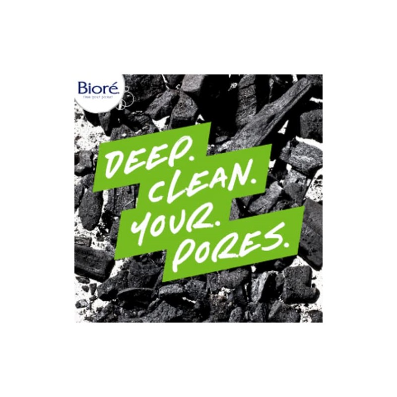 Bioré Men's Skincare Charcoal Face Wash, Deep Cleans Pores &