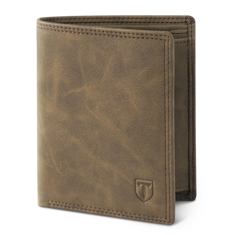 TENBST Men's Wallet with RFID Protection, Wallet with Coin Compartment,