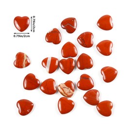 Nvzi polierte natürliche rote Jaspisherzen, Kristalle und Heilsteine Quarz Großhandel für Wicca, Reiki, Heilenergie, Chakra-Steine, Hexerei-Zubehör (20 Stück)