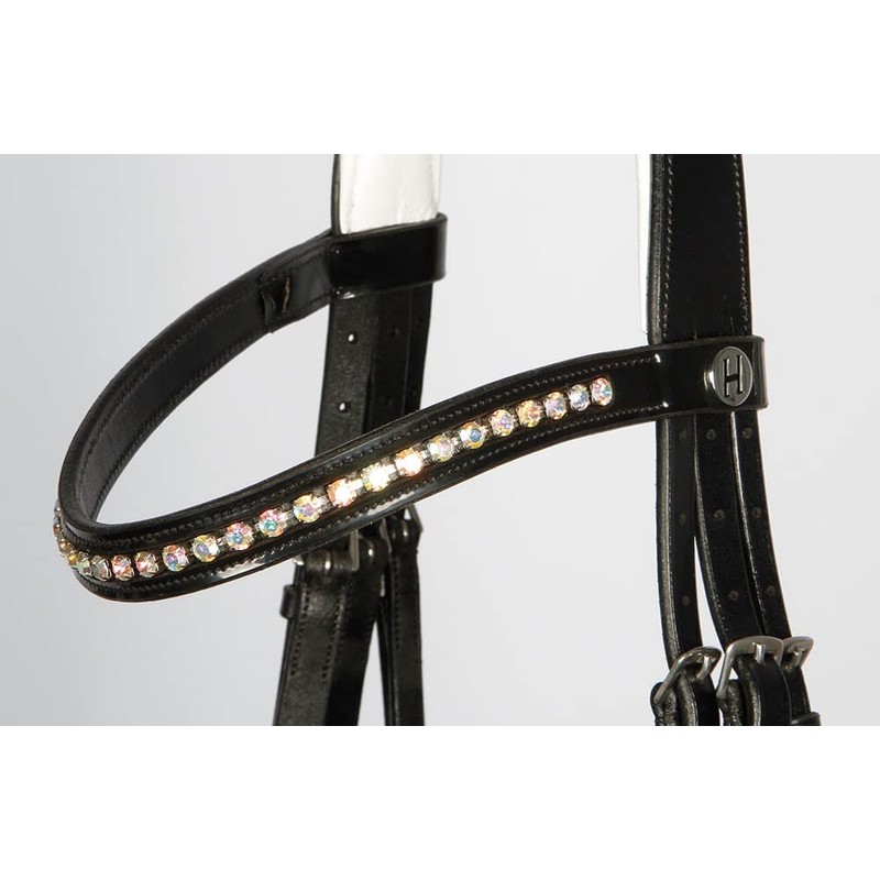 Harry's Horse Swedish Bit Chic Leather Patent Crystal Black Size