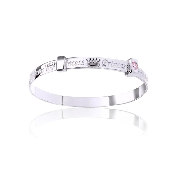 Designer Inspirations Boutique 5MM Wide 'PRINCESS' Expanding/Expandable/Adjustable Bangle Bracelet for Baby/Child/Children/Girl - 925 Sterling Silver - Size: BABY (Small)