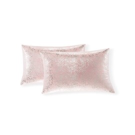 Xinrjojo Pack of 2, Throw Pillow Covers Cases for Couch Sofa Home Decor,Vintage Shining & Starry 12 X 20 Inches(Silver- Light Pink)