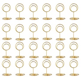 Toncoo 24 Pcs Premium Mini Table Number Holders and 24 Pcs Place Cards with Gold Foil Border, Place Card Holder, Table Sign Stand, Photo Picture Holders for Centerpieces, Wedding, Party, Birthday