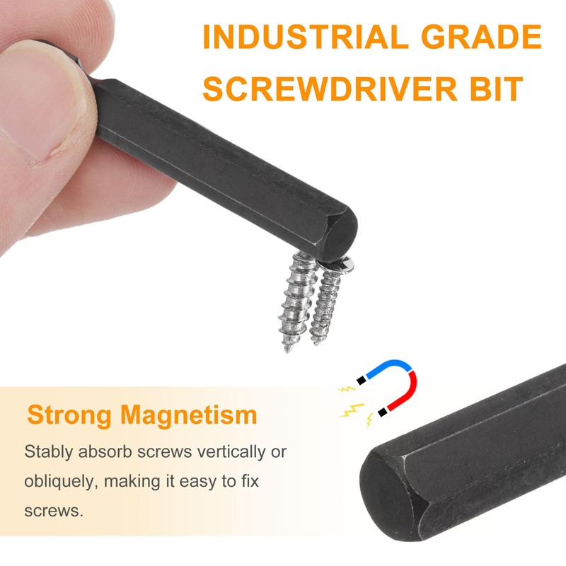 sourcing map 5pcs Hex Head Wrench Drill Bit 8mm(H8) Metric