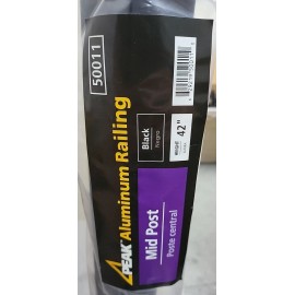 Peak Aluminum Railing 42"x 2" Mid Post /Black /Model 50011/ New In Box