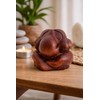 Weeping Buddha Yogi Meditation Wood Statue - OMA Brand