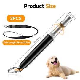 Funver Ultraschallpfeife für Hunde, Trainingspfeife, hohe Frequenz, verstellbar, mit Riemen, Anti-Bell-Werkzeug und Hundeerziehung, tragbar, für kleine und mittelgroße Hunde, 2 Stück