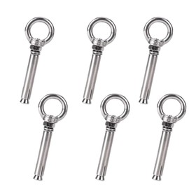 Loopunk 6 Pack Expansion Eye Bolt M8x80mm,Heavy Duty Stainless Steel Concrete Anchors Eye Bolt for Concrete Brick Walls Canopy Engineering Rigging Silver