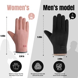 BOYSSPAA Winter gloves for Everyday Style Liner gloves for Women Touchscreen for Men and Women (black, L)