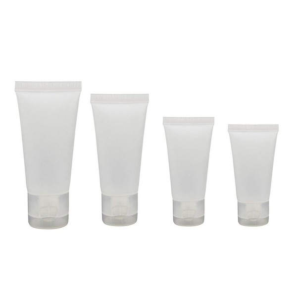 Pack of 20 10 ml Transparent Empty Refillable Plastic Packaging Sample Soft Tubes Bottle Container for Cosmetics Shampoo Cleanser Shower Gel Body Lotion