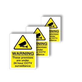 stcky 24 Hours CCTV Surveillance 20 x 15 cm (Pack of 3)