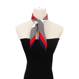 ANDANTINO 100% Real Mulberry Silk Scarf -21'' x 21''- Lightweight Neckerchief –Women Men Small Square Digital Printed Scarves (Square&Dot)