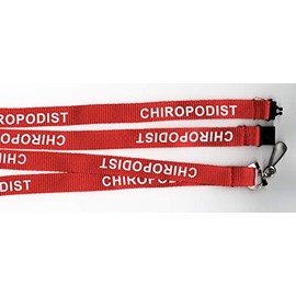 1 x Chiropodist Red/White Printed Hospital ID Medical Breakaway Strap Lanyard: Free UK P&P