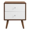 Modway MOD-7017-WAL-WHI Transmit 2-Drawer Nightstand, Walnut White