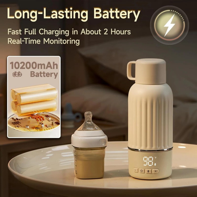 USA Warehouse 500ml Rechargeable Usb Baby Milk Warmer Precise Temp