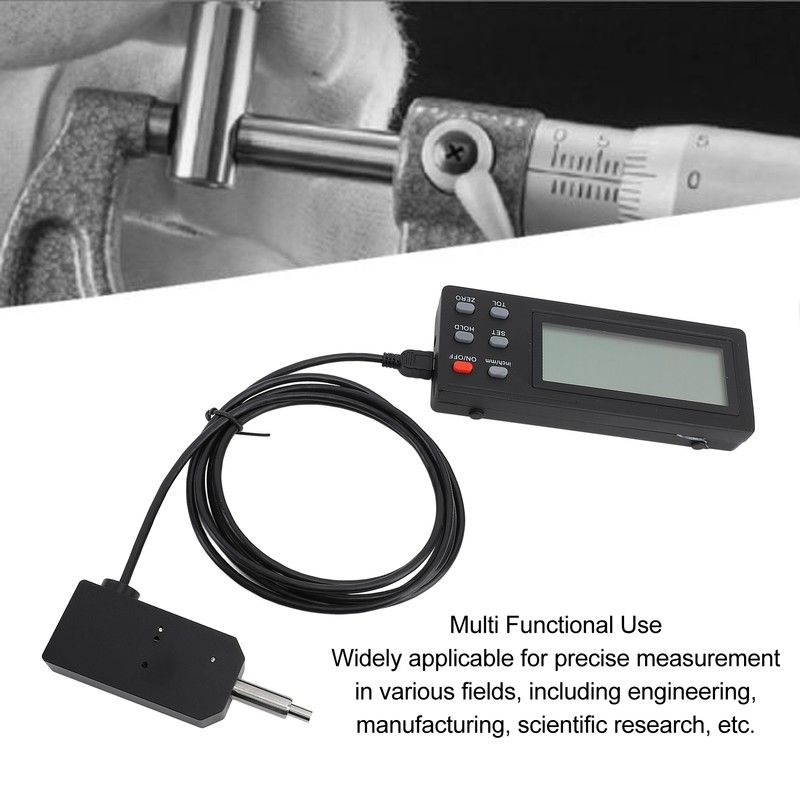 Digital Probe Indicator 0.01mm 0.0005in Resolution 0‑12.7mm Range LCD Display