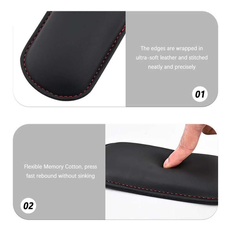Stacool 2PCS Car Door Armrest Pads,Soft Leather+Memory Foam Car Knee