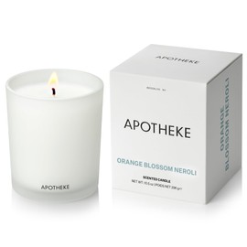 Apotheke Signature Scented Candles for Home, Orange Blossom Neroli - 10.5 oz - Soy Wax, Non Toxic, Large Jar White - Luxury Candle Gifts for Women & Men - Sandalwood, Musk, Neroli, and Orange