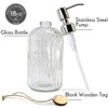 JASAI 18 Oz Clear Glass Soap Dispenser with Rust Proof