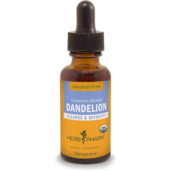 Herb Pharm Certified Organic Dandelion Liquid Extract for Cleansing and Detoxification, Alcohol-Free Glycerite, 1 Ounce