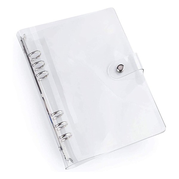 A7 Standard 6-Hole Clear Folder, PVC Notebook, Round, Ring Binder