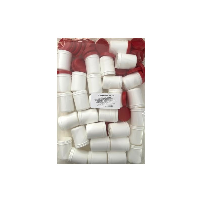 FRÜHES FORSCHEN 30 high ointment cans, 25 ml, white with