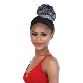 Motown Tress Seduction Quick Wrap with Headband Wig WRAP.SN24W Senegal Twist Wavy 24" (T1B/PINK)