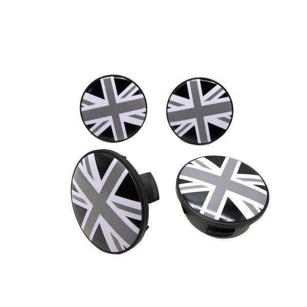 ATEX Black Union Jack Wheel Hub Center Cover Kit for