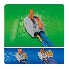 Wago 222-412 2-Port Lever Cage Clamp Terminal Block Connectors - Grey (Pack of 10)