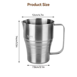 Stainless Steel Pitcher Cup, Large Capacity 900ml/30oz Milk Frothing Jug Espresso Steaming Pitcher with Round Spout Premium Barista Tools for Precision Latte Art