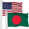 G128 Combo Pack: American USA Flag 3x5 Ft & Bangladesh