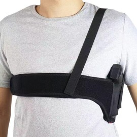 Quick Pull Shoulder Holster for Concealed Carry Men/Women Universal, Fits Subcompact and Compact Pistols, Glock 19 26 42 43, LCP, LC9, Sig P365 Etc Other Similar Sized Pistols (50" Black(Right))