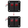 Rocker Switch Panel 2 Gang On Off Pre Wired Red