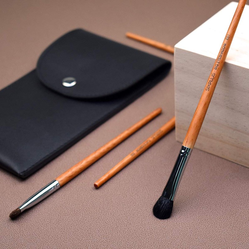 SIXPLUS Luxury Animal Hair Eye Makeup Brushes, Set of 5,