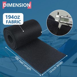 Boat Trailer Bunk Carpet for Boat Trailers 12 inches x 100 feet Trailer Bunk Carpet Boat Bunk Carpet Marine Carpet for Boats & Boat Trailer Bunk Carpeting Bunk Carpet for Boat Trailers- Black