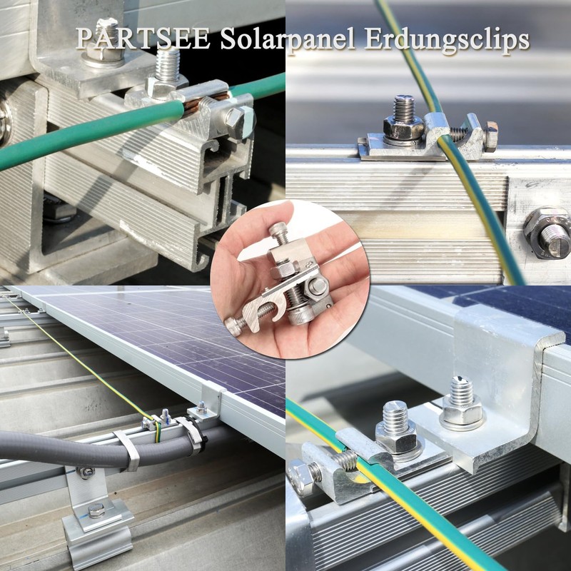 Pack of 4 Earth Clamp PV Module, Solar Panel Grounding