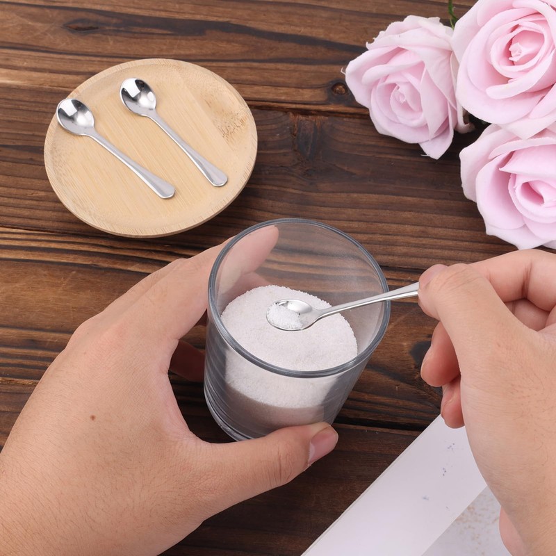 6pcs Tiny Stainless Steel Spoons, 3x0.6 Inch Mini Condiment Spoons