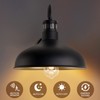 GOALPLUS 12in Exterior Barn Light Motion Sensor Black Outdoor Gooseneck