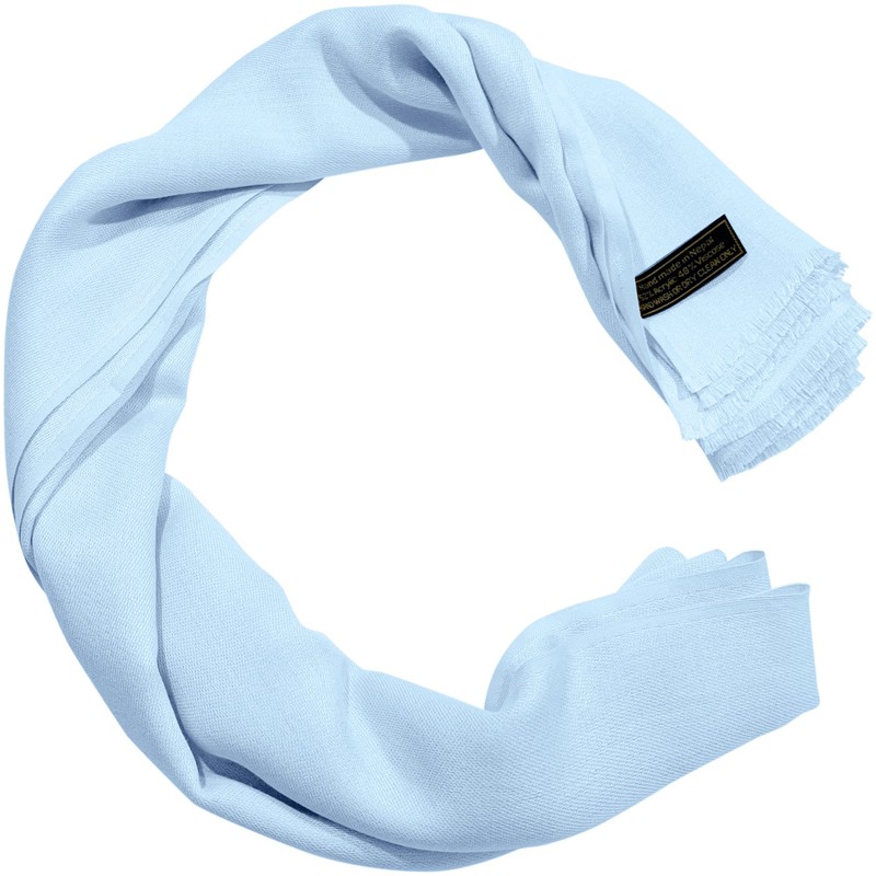 CJ Apparel Women's Plain Design Nepalese Pashmina Scarf, baby blue