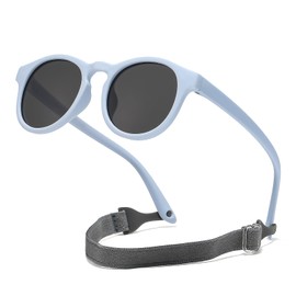 Suertree Baby Polarisierte Sonnenbrille 0-3 Jahre Silikon Sonnenbrille Kinder Flexible Anti UV400 UltraLicht Linse UV-Schutz im Freien Unisex grey blue