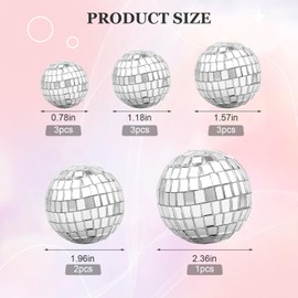 12 decoraciones para tartas de discoteca, 5 tamaños, mini bolas de discoteca, accesorios temáticos de discoteca para decoraciones de fiestas de cumpleaños de los años 70, suministros de fiesta de