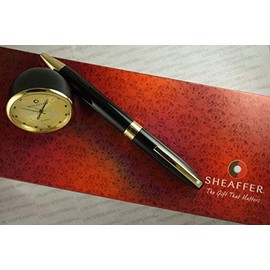 Sheaffer Made in The USA Legacy Heritage with Gold appointments Ball Pen and Sheaffer Gold Desk Watch Corporate Gift Set in Gift Box