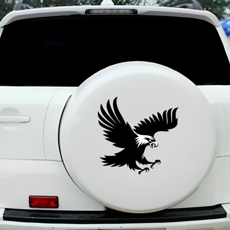 Black Eagle Vinyl Sticker 2-Pack, Waterproof Eagle Sticker for Car