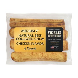 Fidelis Collagen Chews Sticks for Dog - Natural, Healthy Chew Dogs - Supports Joint Health & Dental Care - Made in USA from Free-Range Chicken - Highly Digestible & Nutritious - 4 Pack