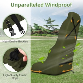 Zenicham Push Mower Cover, 600D Heavy Duty Waterproof Lawn Mower Cover, Outdoor Lawnmower Cover Universal with Drawstring & Cover Storage Bag (78×23×50 Inch/Green)