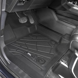KARPAL Floor Mats Fit 2015-2025 Ford F150 SuperCrew/Includes 2022-2025 F150 Lightning (Rear w/o U-Seat Flat Storage), Custom Fit TPE All Weather 1st & 2nd Row F-150 Accessories Floor Liners (3 PCS)