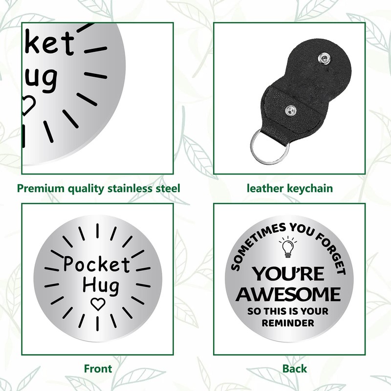 CREATCABIN Pocket Hug Token Long Distance Relationship Keepsake Stainless Steel